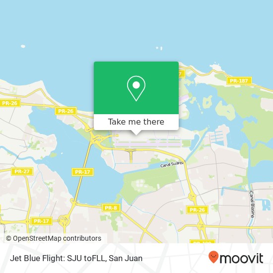Jet Blue Flight: SJU toFLL map