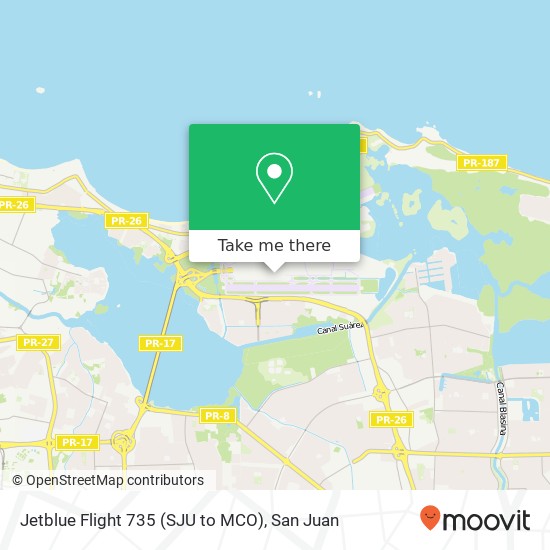 Mapa de Jetblue Flight 735 (SJU to MCO)