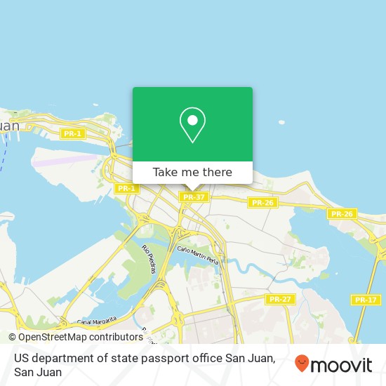 Mapa de US department of state passport office San Juan