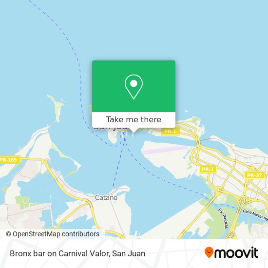 Bronx bar on Carnival Valor map