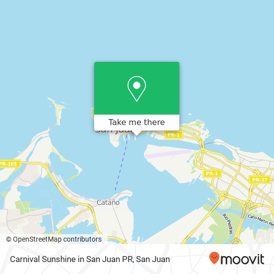 Carnival Sunshine in San Juan PR map