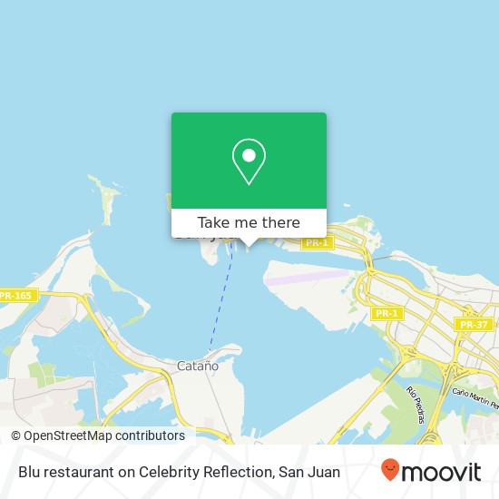 Blu restaurant on Celebrity Reflection map