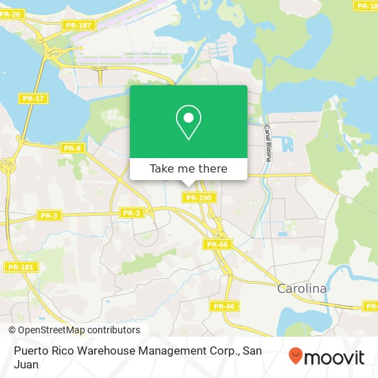 Mapa de Puerto Rico Warehouse Management Corp.