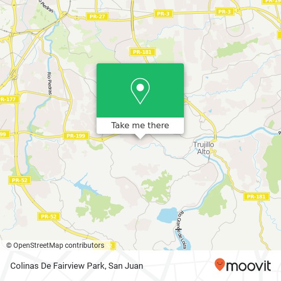 Colinas De Fairview Park map