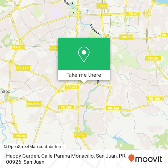 Mapa de Happy Garden, Calle Parana Monacillo, San Juan, PR, 00926
