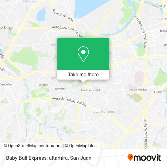 Baby Bull Express, altamira map