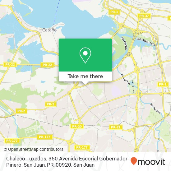 Mapa de Chaleco Tuxedos, 350 Avenida Escorial Gobernador Pinero, San Juan, PR, 00920