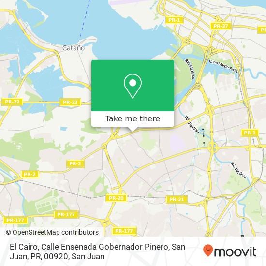 Mapa de El Cairo, Calle Ensenada Gobernador Pinero, San Juan, PR, 00920