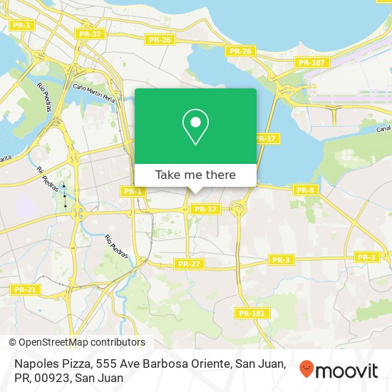 Mapa de Napoles Pizza, 555 Ave Barbosa Oriente, San Juan, PR, 00923