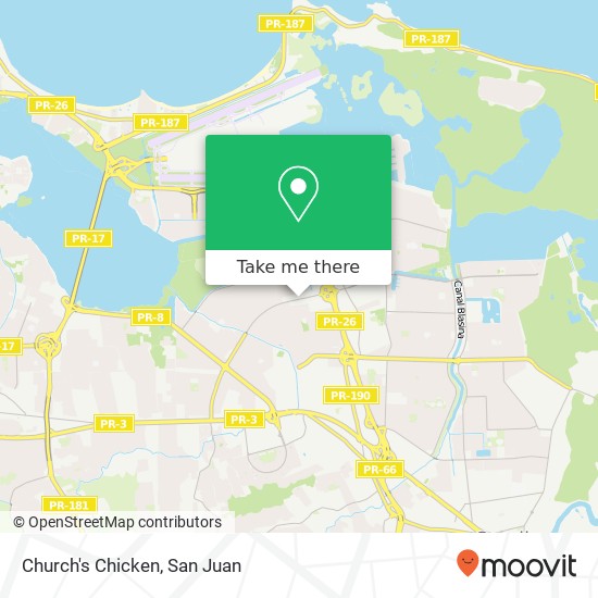 Mapa de Church's Chicken, Avenida Roberto Sanchez Vilella Sabana Abajo, Carolina, PR, 00982