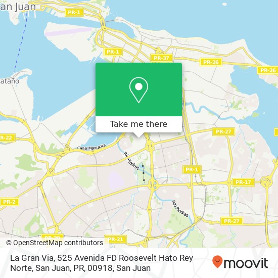 Mapa de La Gran Via, 525 Avenida FD Roosevelt Hato Rey Norte, San Juan, PR, 00918