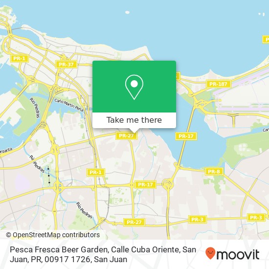 Mapa de Pesca Fresca Beer Garden, Calle Cuba Oriente, San Juan, PR, 00917 1726