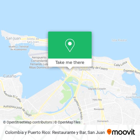 Colombia y Puerto Rico: Restaurante y Bar map