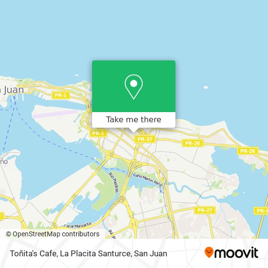 Toñita's Cafe, La Placita Santurce map