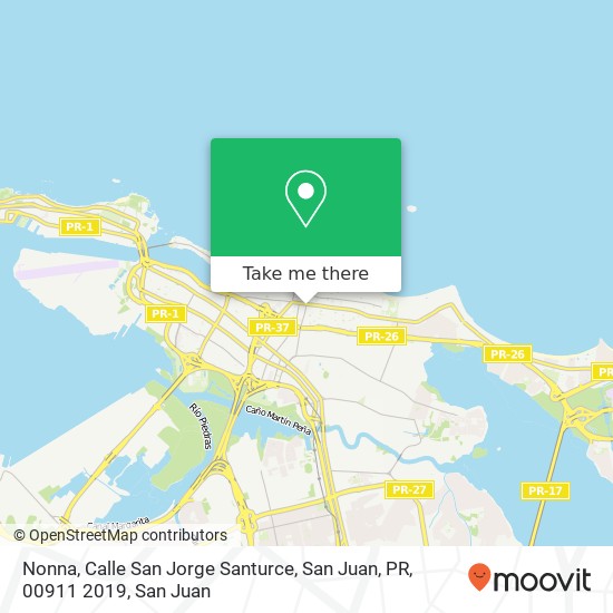 Mapa de Nonna, Calle San Jorge Santurce, San Juan, PR, 00911 2019