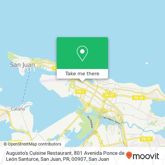 Augusto's Cuisine Restaurant, 801 Avenida Ponce de León Santurce, San Juan, PR, 00907 map