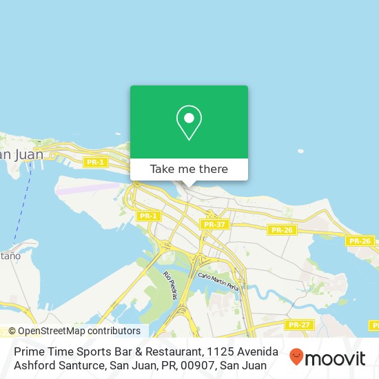 Prime Time Sports Bar & Restaurant, 1125 Avenida Ashford Santurce, San Juan, PR, 00907 map