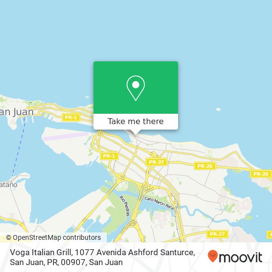 Voga Italian Grill, 1077 Avenida Ashford Santurce, San Juan, PR, 00907 map