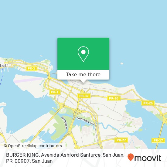 BURGER KING, Avenida Ashford Santurce, San Juan, PR, 00907 map