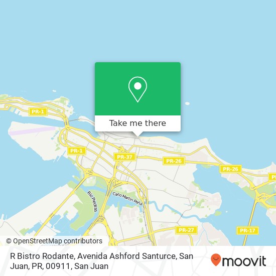 R Bistro Rodante, Avenida Ashford Santurce, San Juan, PR, 00911 map
