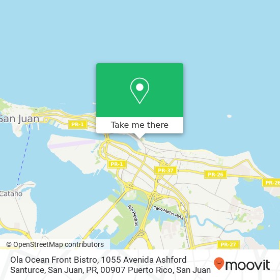Ola Ocean Front Bistro, 1055 Avenida Ashford Santurce, San Juan, PR, 00907 Puerto Rico map