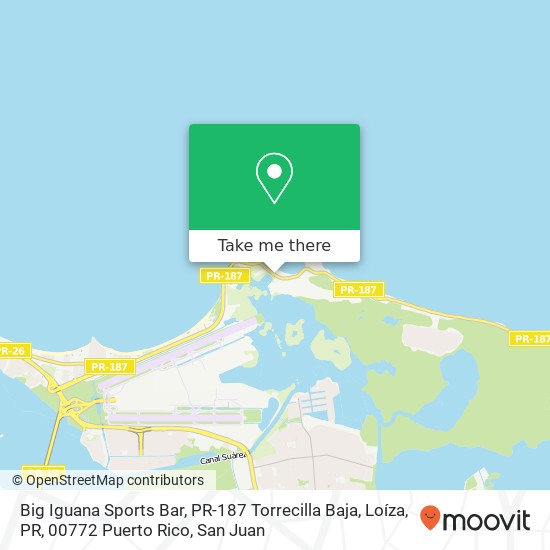 Mapa de Big Iguana Sports Bar, PR-187 Torrecilla Baja, Loíza, PR, 00772 Puerto Rico