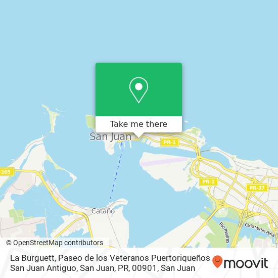 Mapa de La Burguett, Paseo de los Veteranos Puertoriqueños San Juan Antiguo, San Juan, PR, 00901