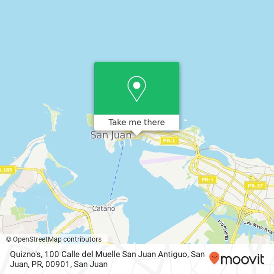 Mapa de Quizno's, 100 Calle del Muelle San Juan Antiguo, San Juan, PR, 00901