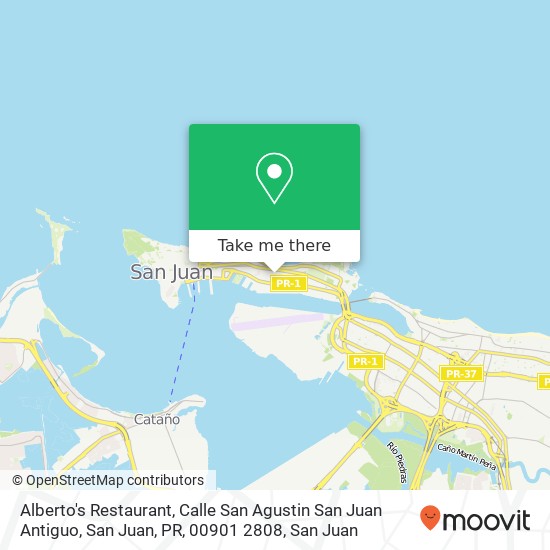 Mapa de Alberto's Restaurant, Calle San Agustin San Juan Antiguo, San Juan, PR, 00901 2808