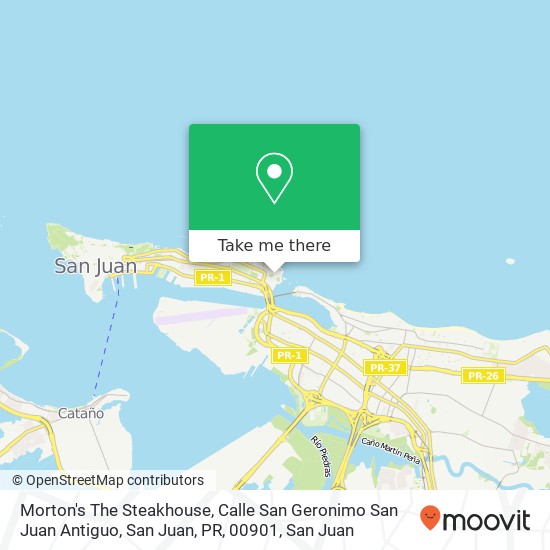 Mapa de Morton's The Steakhouse, Calle San Geronimo San Juan Antiguo, San Juan, PR, 00901