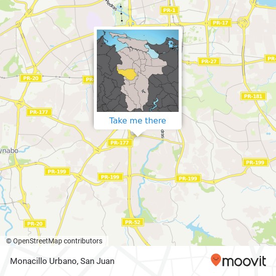 Monacillo Urbano map