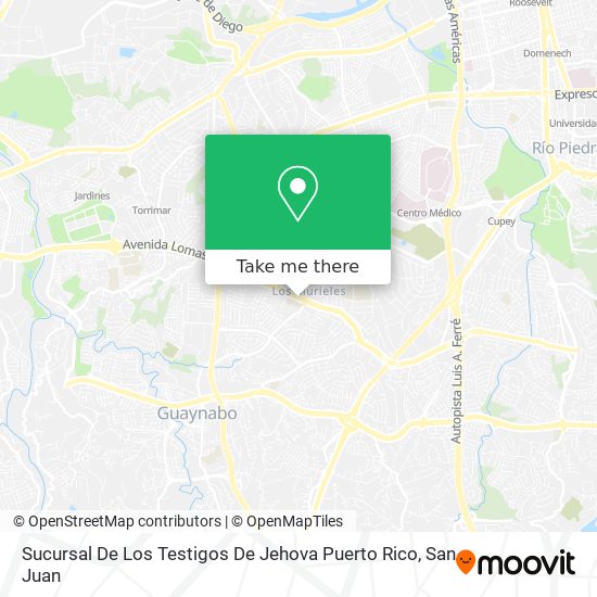 Sucursal De Los Testigos De Jehova  Puerto Rico map