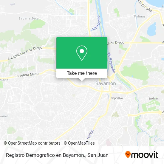 Mapa de Registro Demografico en Bayamon.