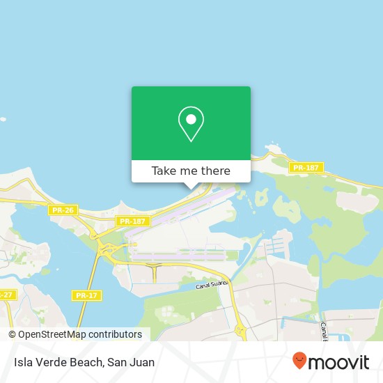Isla Verde Beach map