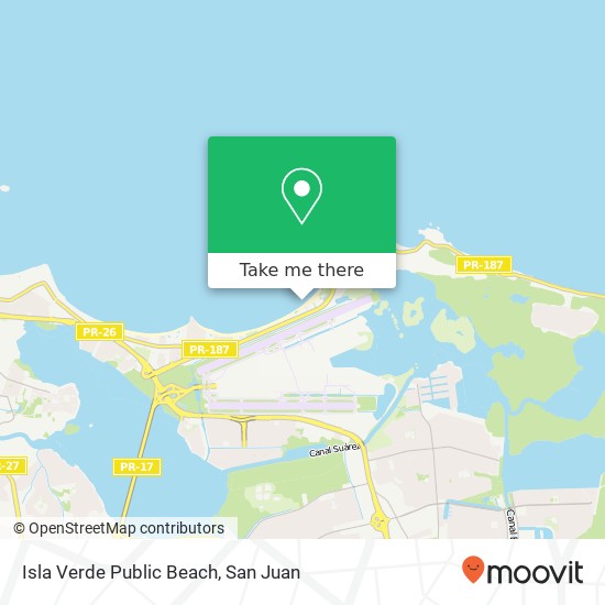 Isla Verde Public Beach map