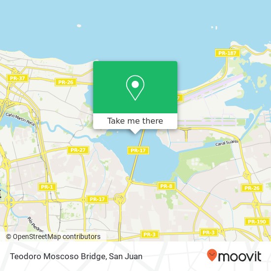 Teodoro Moscoso Bridge map