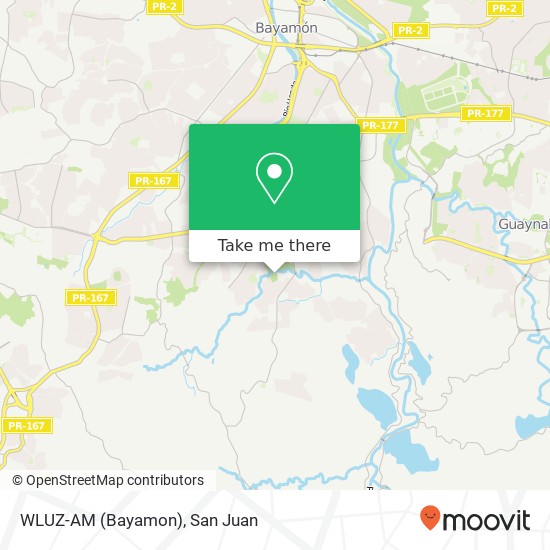 WLUZ-AM (Bayamon) map