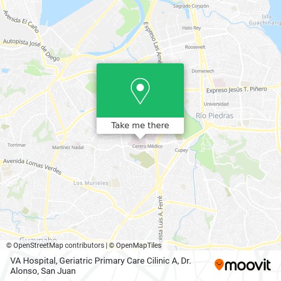 VA Hospital, Geriatric Primary Care Cilinic A, Dr. Alonso map