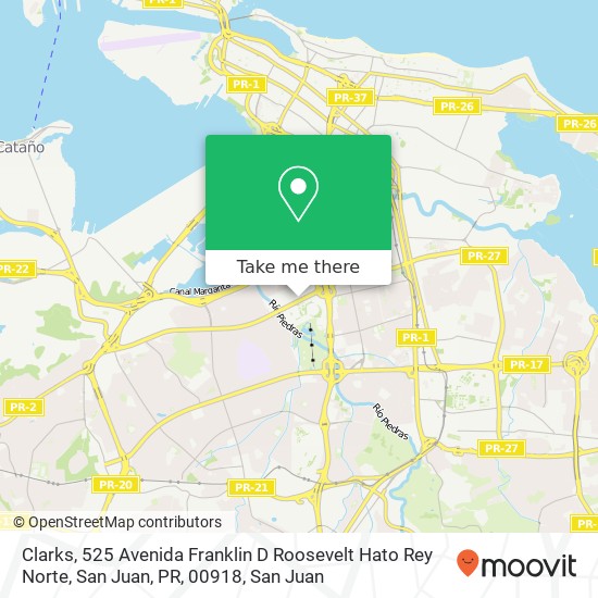 Mapa de Clarks, 525 Avenida Franklin D Roosevelt Hato Rey Norte, San Juan, PR, 00918