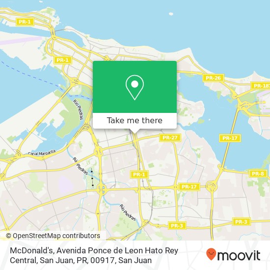 McDonald's, Avenida Ponce de Leon Hato Rey Central, San Juan, PR, 00917 map