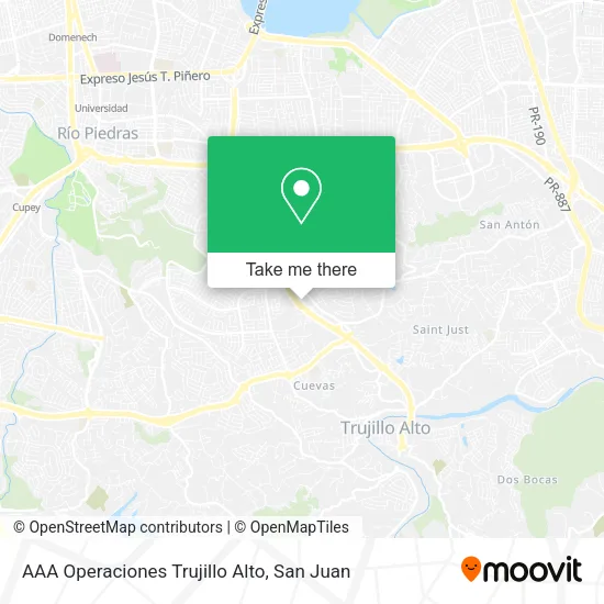 Mapa de AAA Operaciones Trujillo Alto