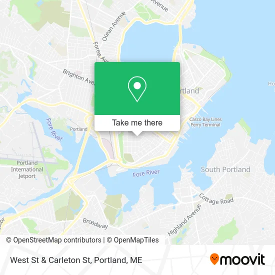 West St & Carleton St map