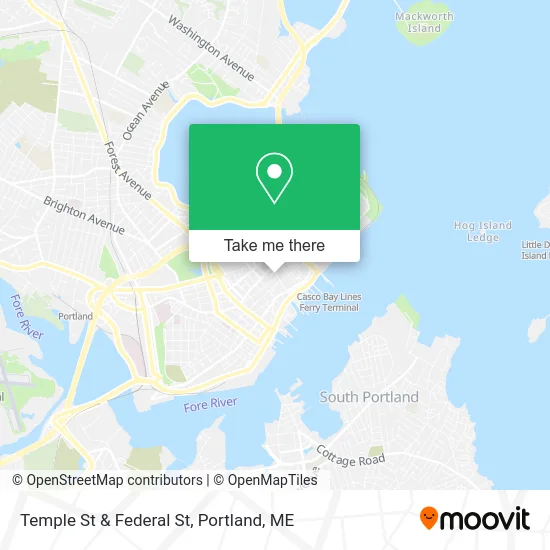Temple St & Federal St map