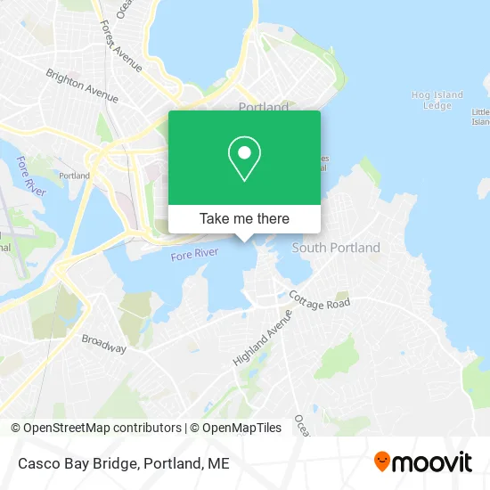 Casco Bay Bridge map