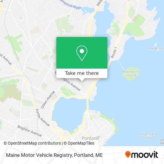 Maine Motor Vehicle Registry map
