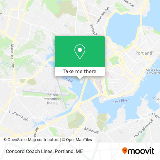 How to get to Concord Coach Lines in Portland, ME by Bus, Train or Ferry?