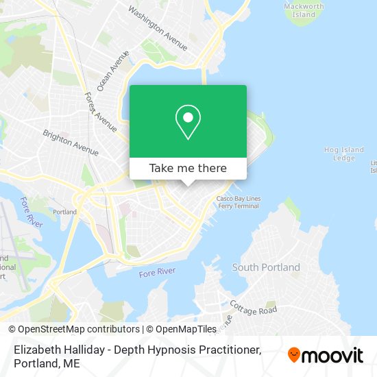 Elizabeth Halliday - Depth Hypnosis Practitioner map