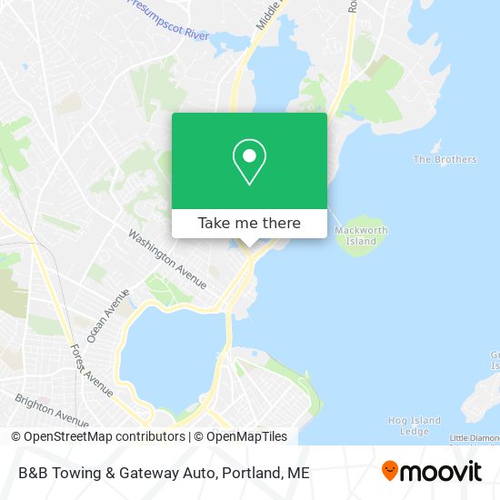 Mapa de B&B Towing & Gateway Auto