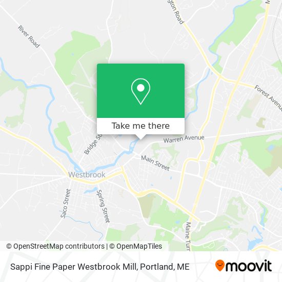 Sappi Fine Paper Westbrook Mill map
