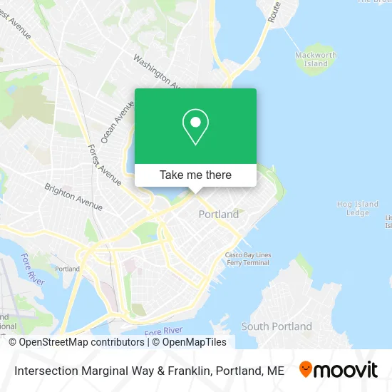 Intersection Marginal Way & Franklin map